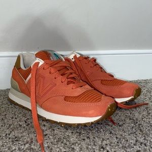 New Balance 574 Rust Orange Sneakers
